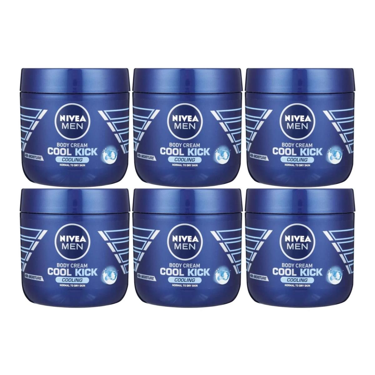 Nivea Men Cool Kick Cooling Body Cream 13.5oz 400ml Pack of 6