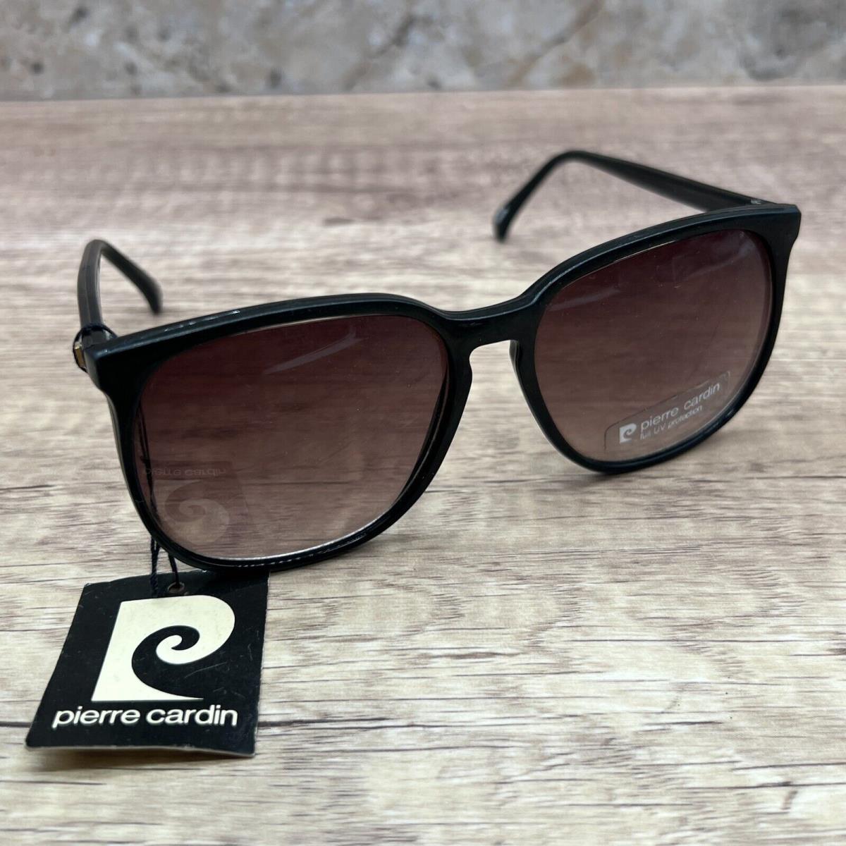 Vintage Sunglasses Pierre Cardin Unisex Big Frame Black Solid Protection