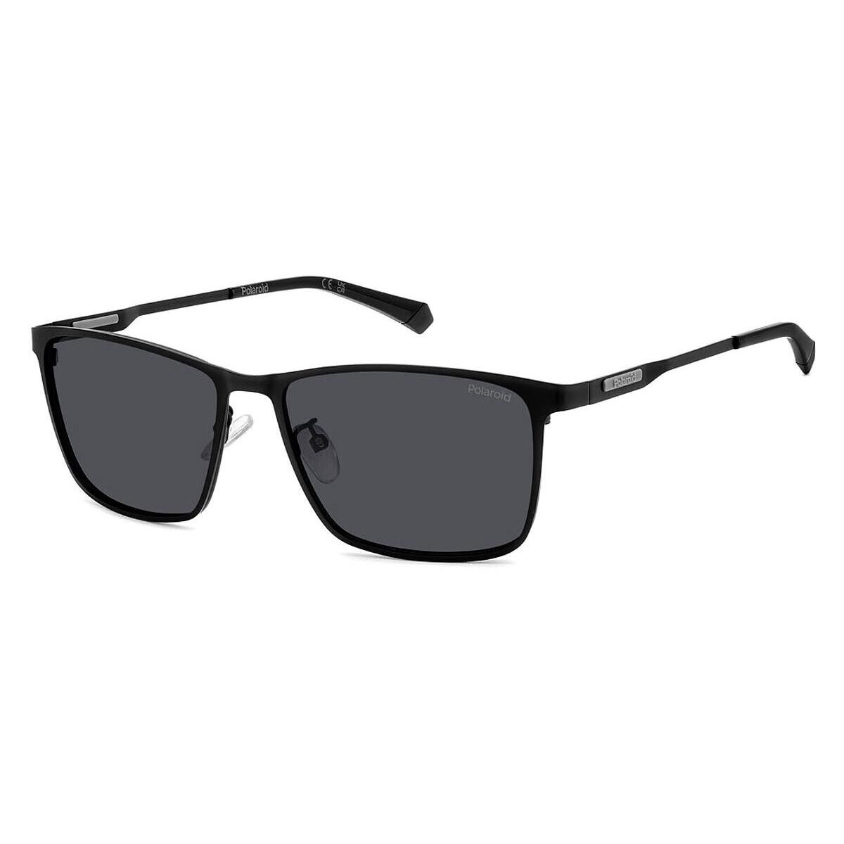 Polaroid Pld 2159/G/S/X Sunglasses Men Matte Black 58mm - Frame: Matte Black, Lens: Gray Polarized