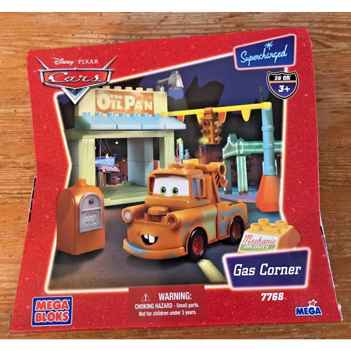 Gas Corner Mega Bloks Pixar Cars 7768 Mater Gas Station Supercharged