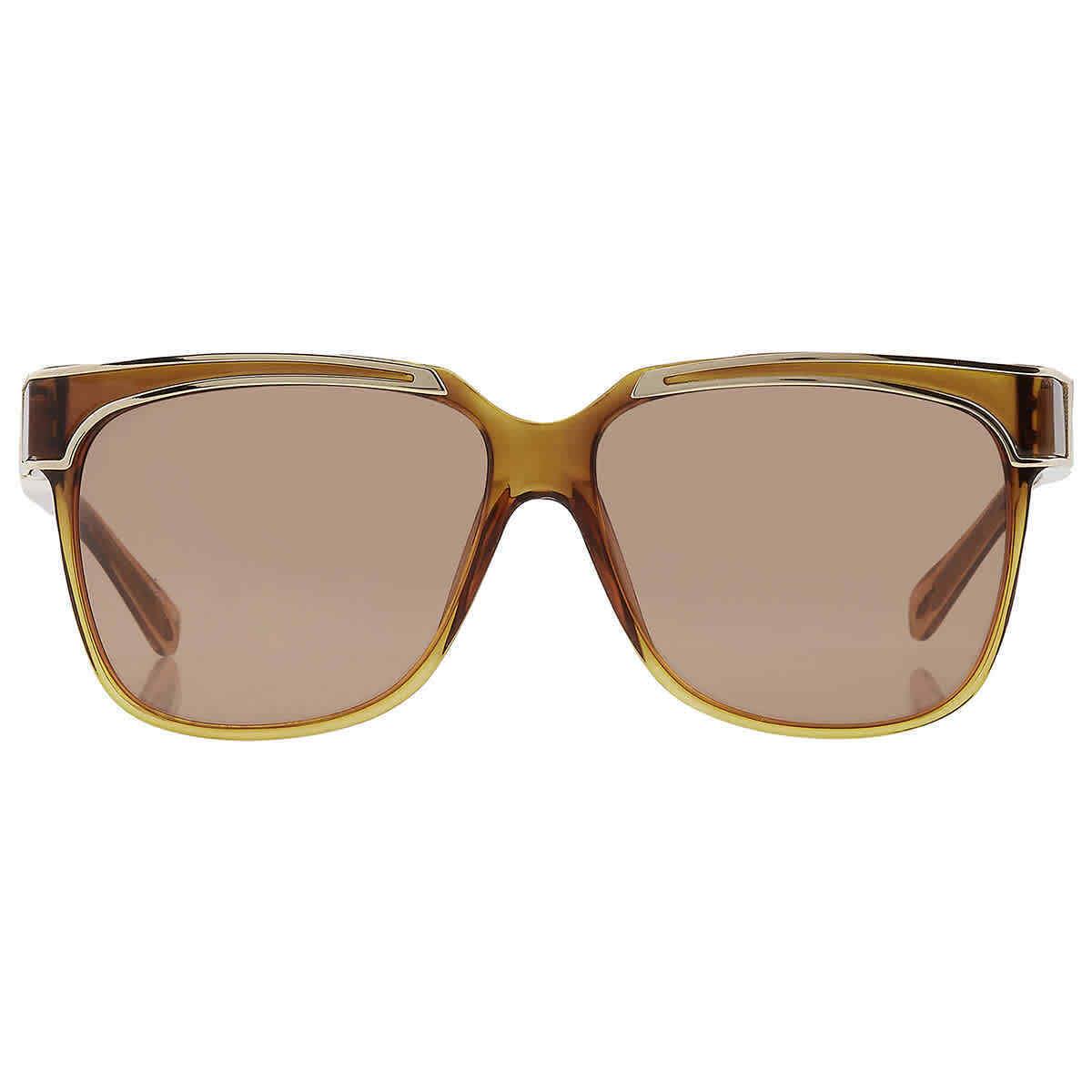 Yohji Yamamoto X Linda Farrow Light Brown Square Unisex Sunglasses YY16 Thorn C2