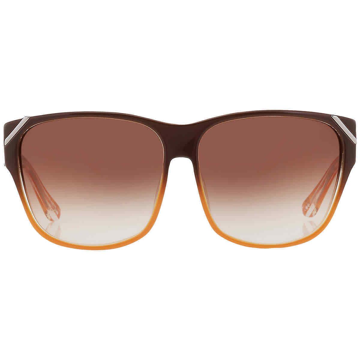 Yohji Yamamoto X Linda Farrow Brown Gradient Square Unisex Sunglasses YY15 Pick - Frame: Multi, Lens: Brown