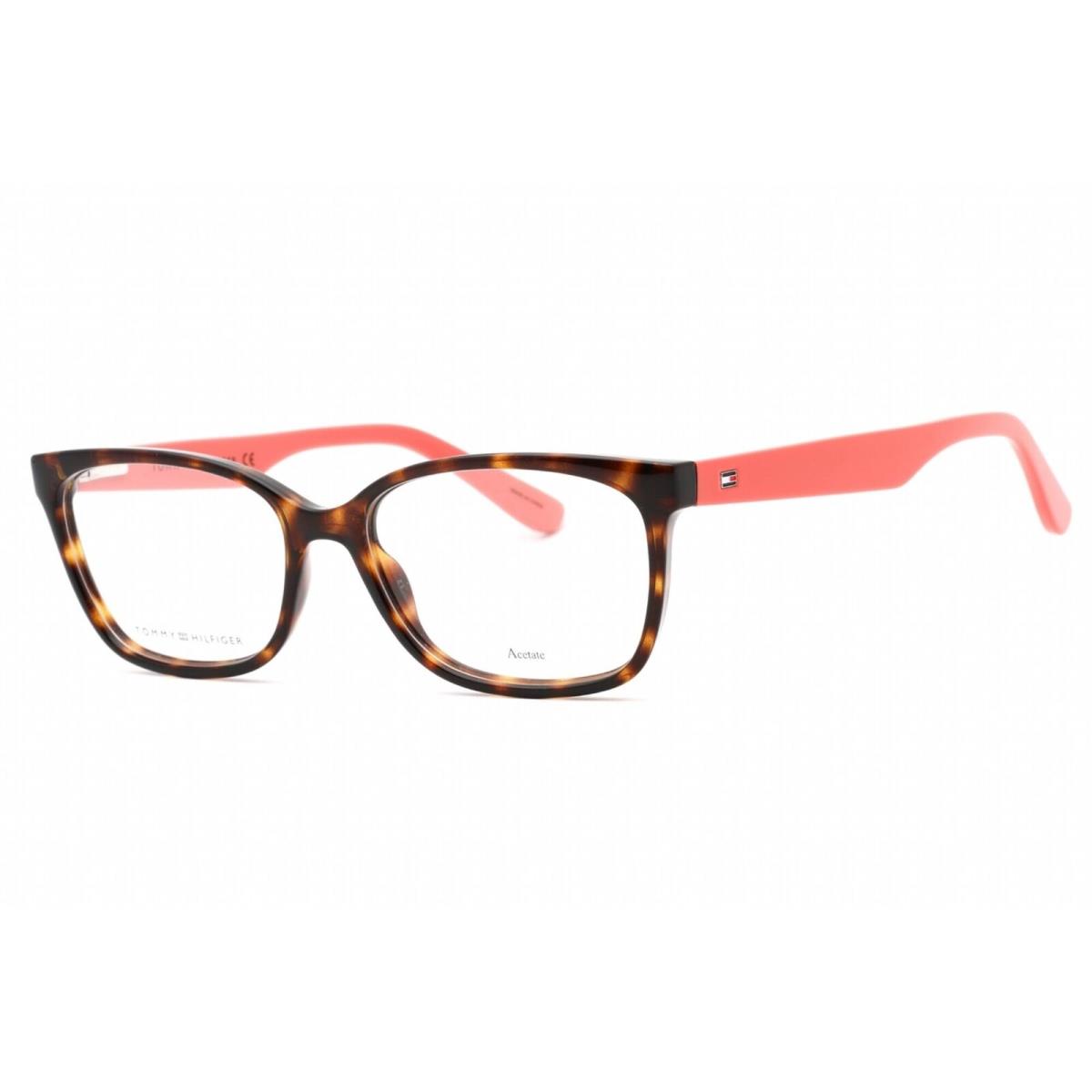 Tommy Hilfiger Women`s Eyeglasses Havana Brown Rectangular Frame Th 1492 09N4 00