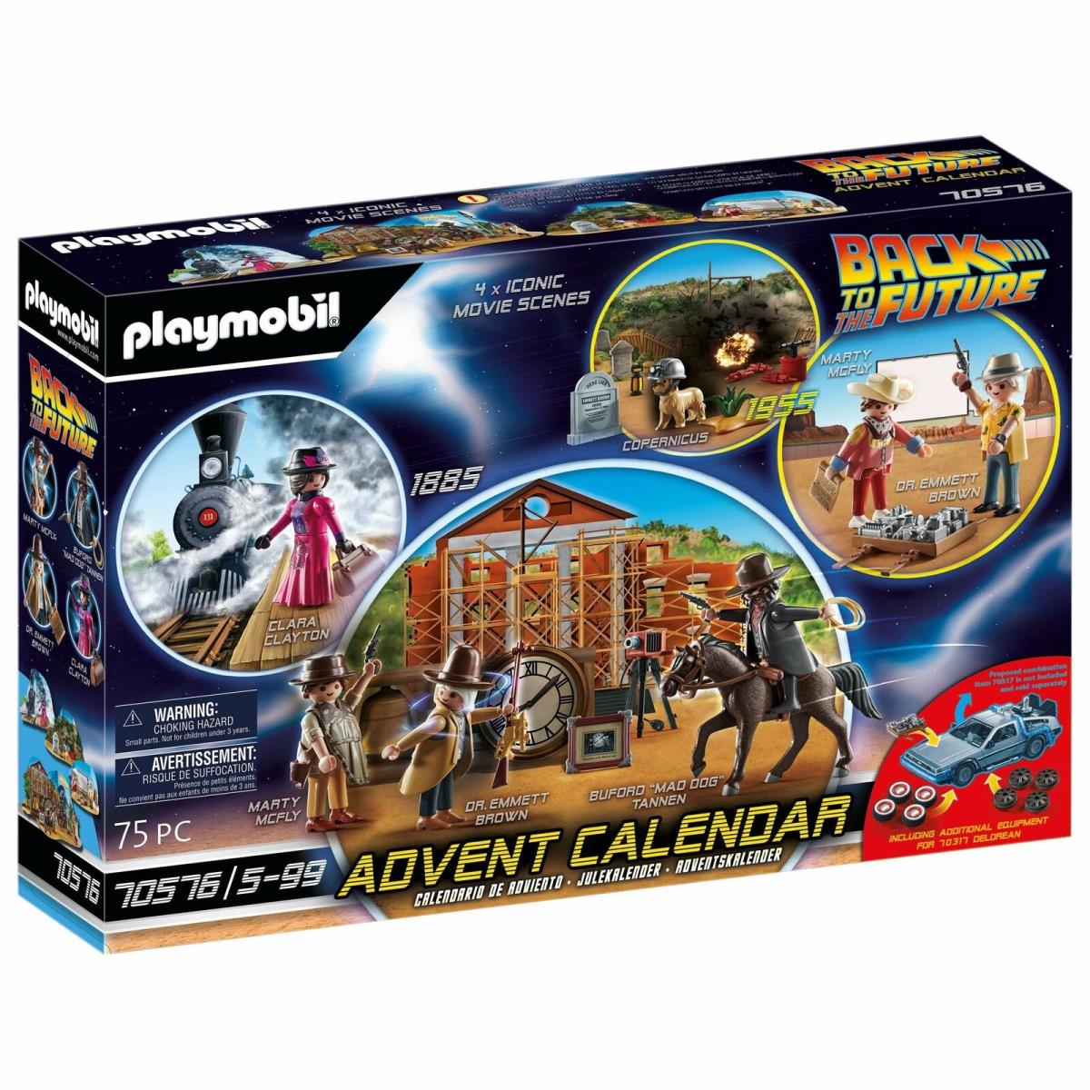 Playmobil Back to The Future Part Iii 75-piece Advent Calendar with 7 Vinyl Figu