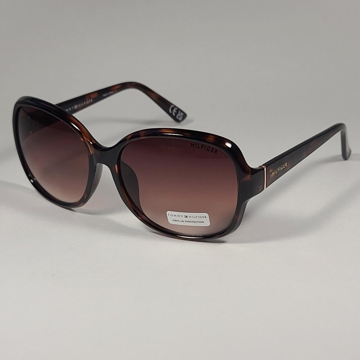 Tommy Hilfiger Willa WP OL577 Oversize Oval Sunglasses Brown Tortoise / Gradient