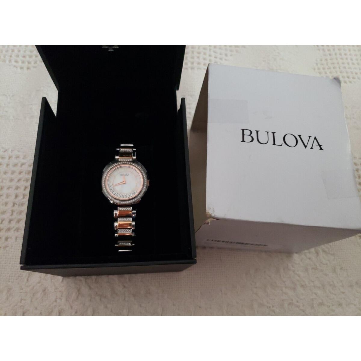 Bulova Turnstyle Two-tone Crystal Ladies Watch 98L246