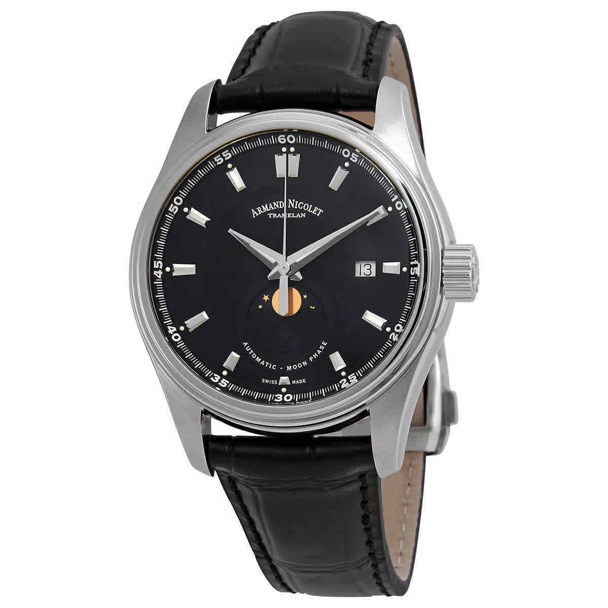 Armand Nicolet MH2 Moonphase Automatic Black Dial Men`s Watch A640L-NR-P840NR2