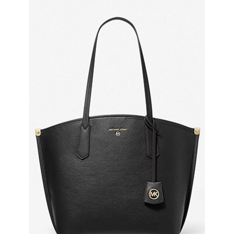 Michael Kors Jane Large Pebbled Leather Tote Bag - Black