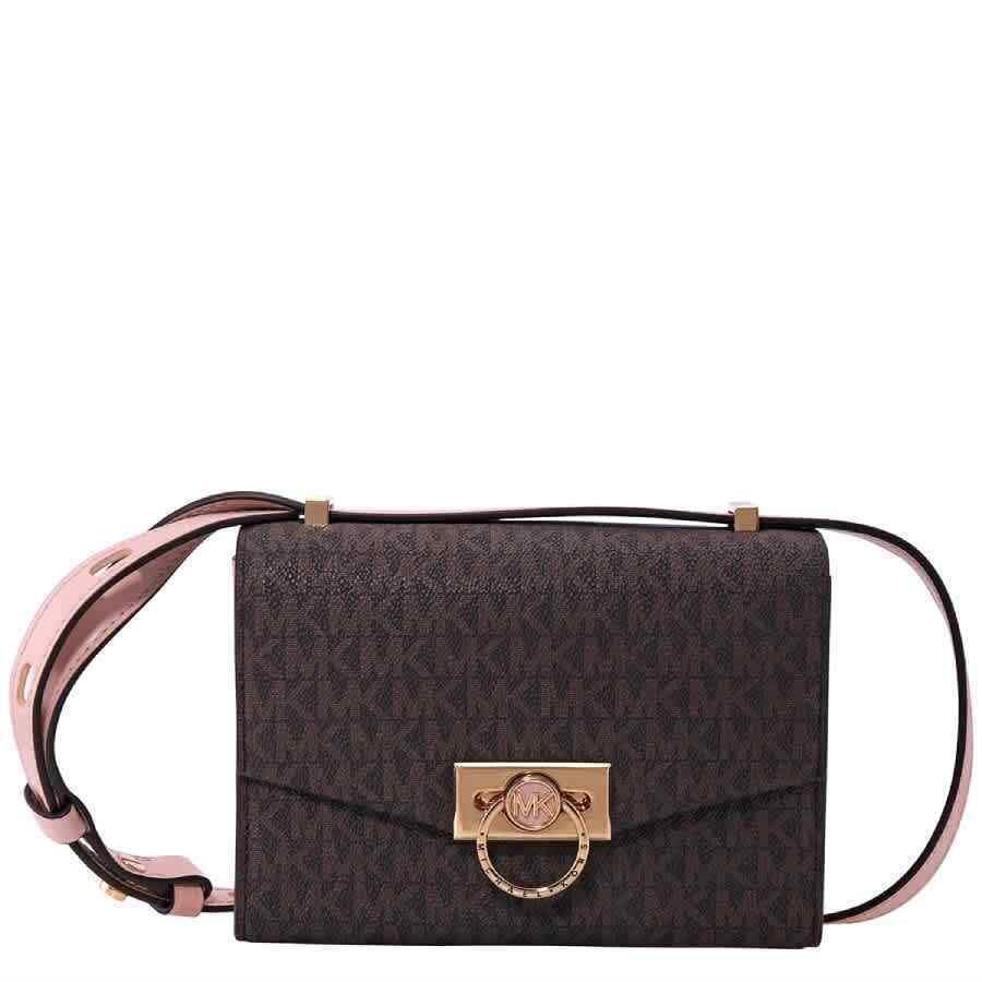 Michael Kors Ladies Hendrix Extra-small Logo Convertible Crossbody Bag - Brown