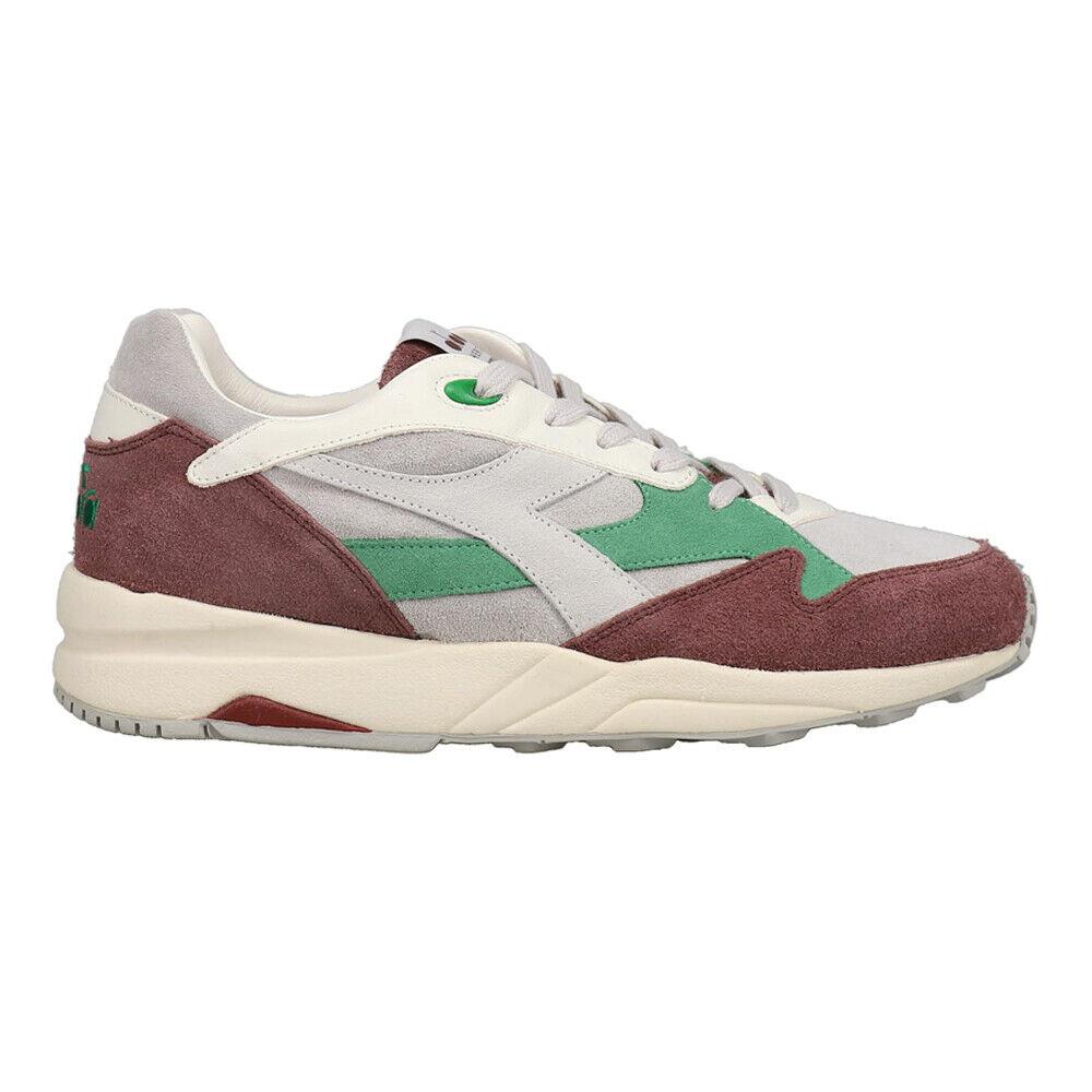 Diadora Eclipse Italia Radicchio Lace Up Mens Green Grey Red Sneakers Casual