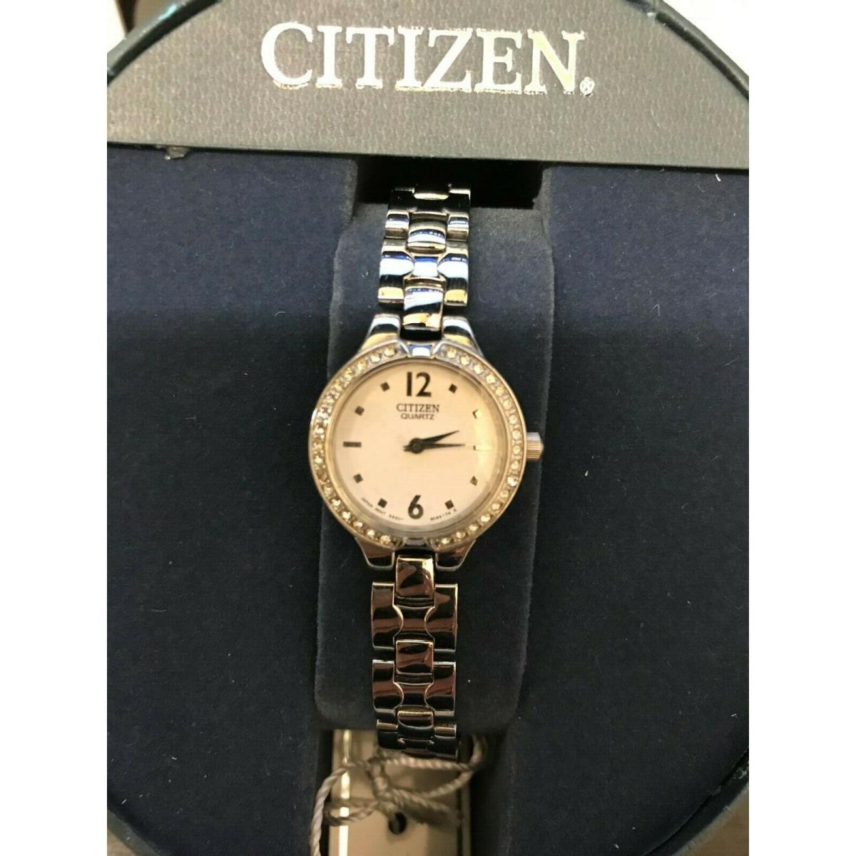 Citizen Ladies EK1080-66A Silvertone Swarovski Crystals L Stainless Steel