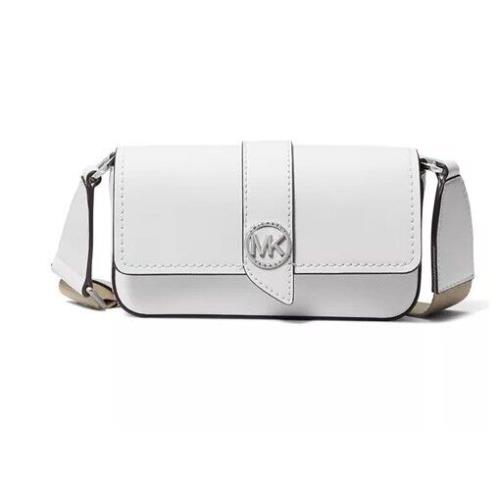 Michael Kors East West Mini Leather Sling Crossbody Purse White