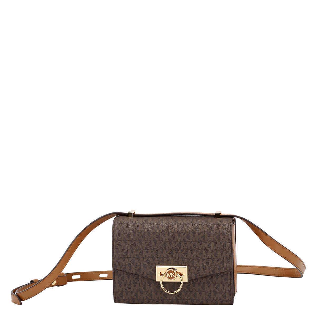 Michael Kors Ladies Hendrix Extra-small Logo Convertible Brown Crossbody Bag