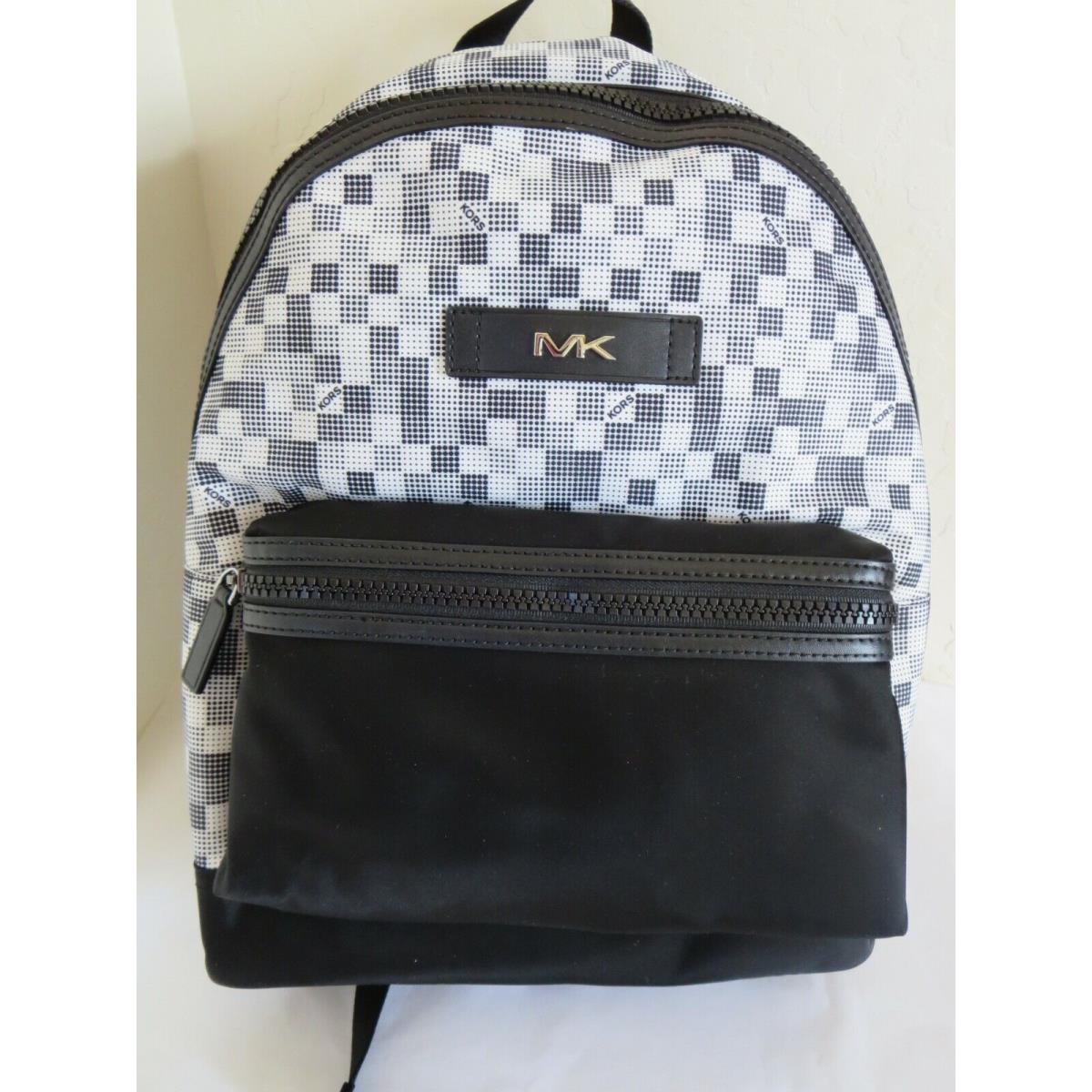 Michael Kors Kent Graphic Check Backpack Black/white