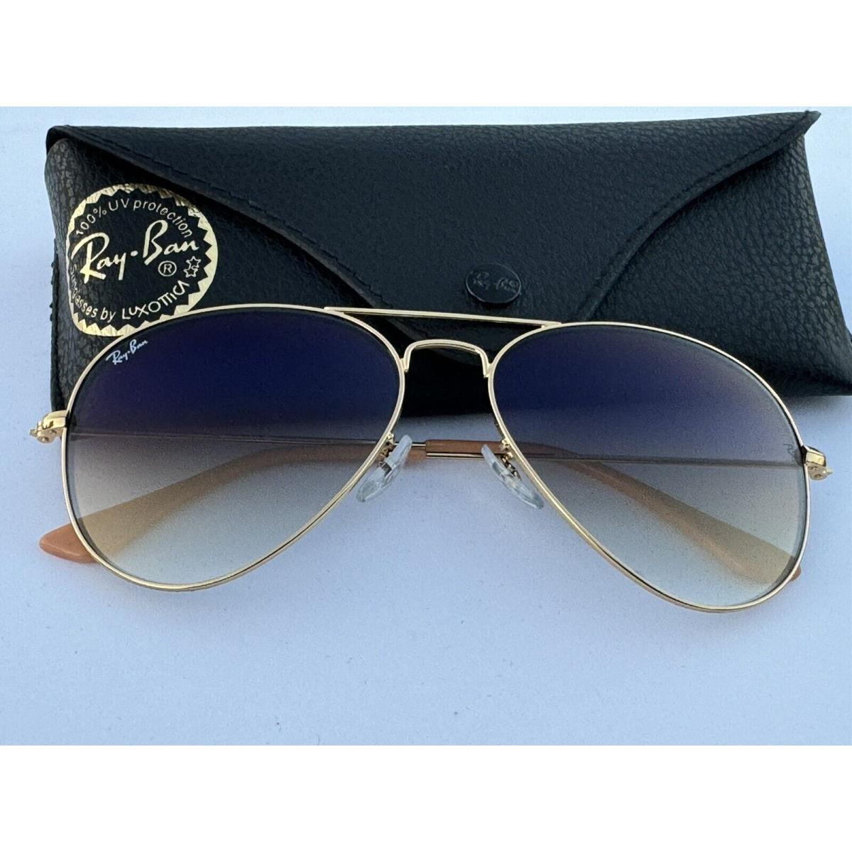 Ray-ban RB3025 001/3F Aviator Arista Gold / Gradient Blue Sunglasses