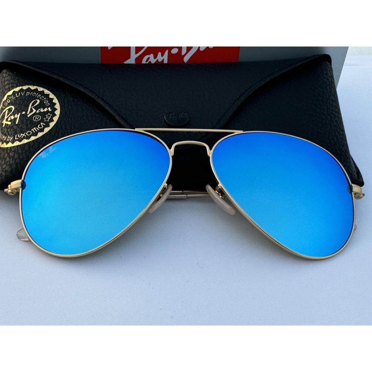 Ray-ban RB3025 112/17 Aviator Large Metal Arista Frame / Blue Mirror Lenses 58mm