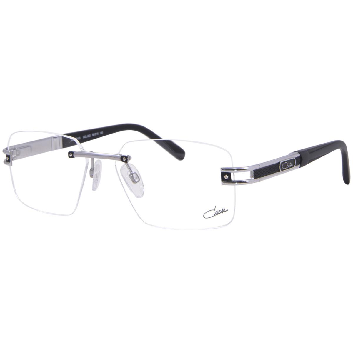 Cazal 7103 002 Eyeglasses Men`s Black/silver Rimless Rectangle Shape 58mm