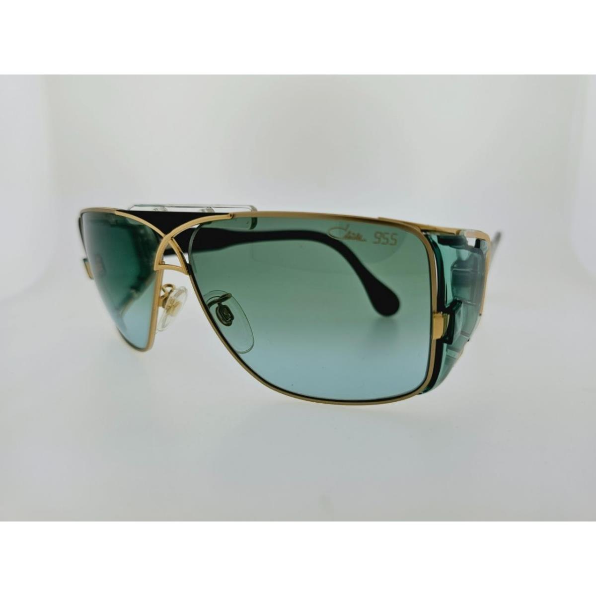 Cazal Sunglasses 955 011 63MM Gold Black Frame with Green Gradient Lenses