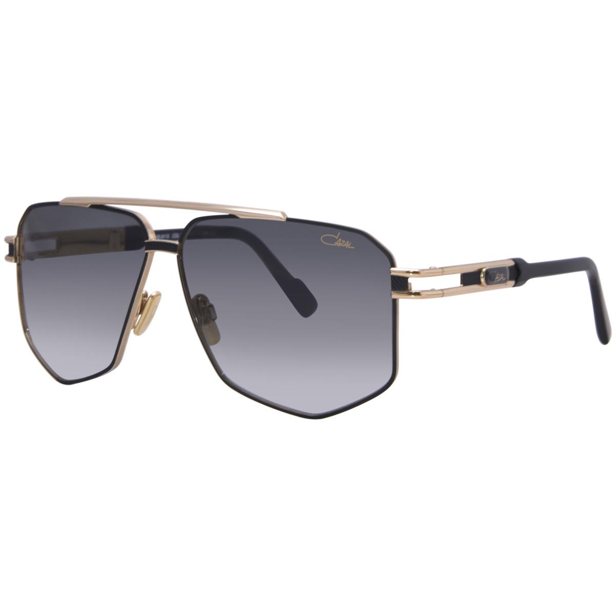 Cazal 9110 001 Sunglasses Men`s Black/gold/grey Gradient Pilot 62mm