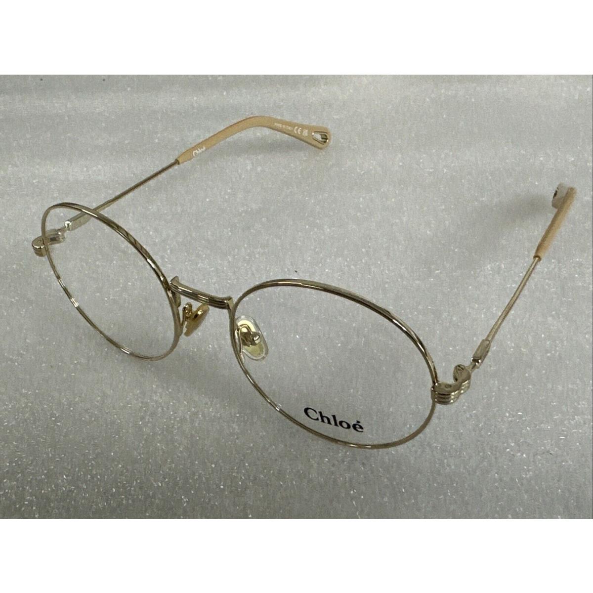 Chloe CH0179O 002 Gold Beige Frame Eyeglasses 53-19-140 RX Demo Lens