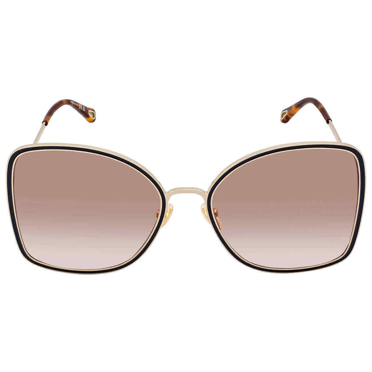 Chloe Orange Gradient Brick Square Ladies Sunglasses CH0101S 003 60