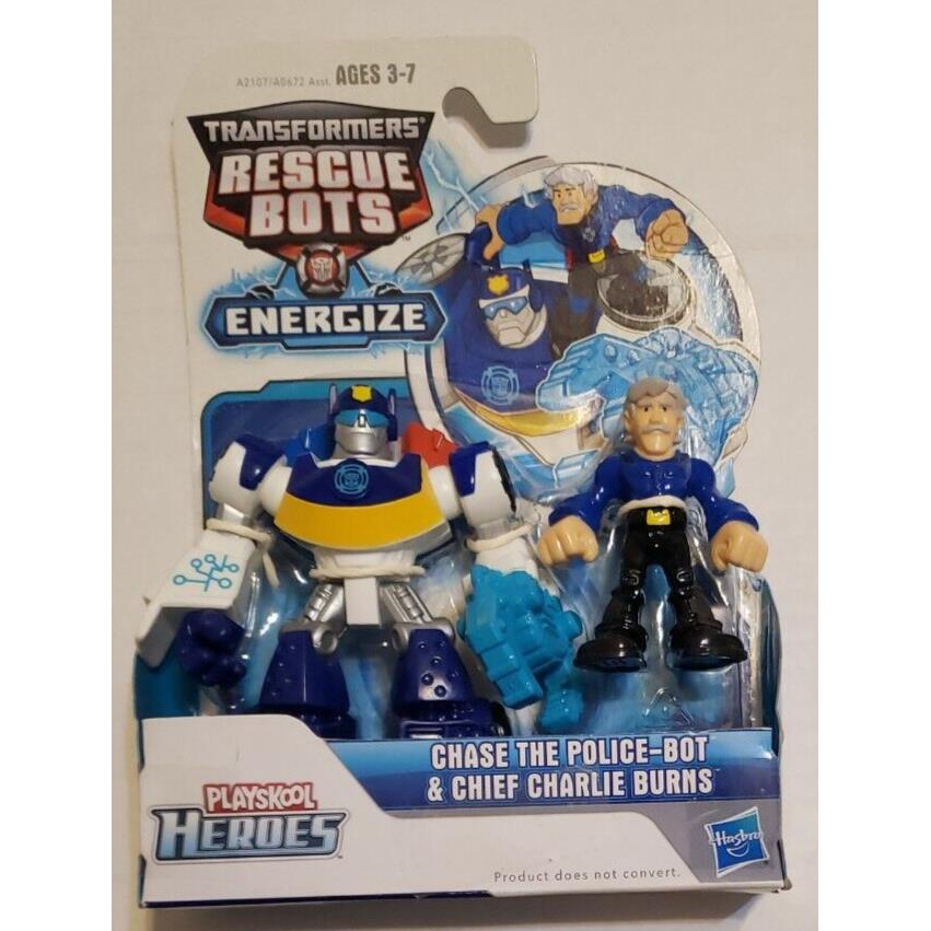 Playskool Heroes Transformers Rescue Bots Chase Police-bot Charlie Burns Set