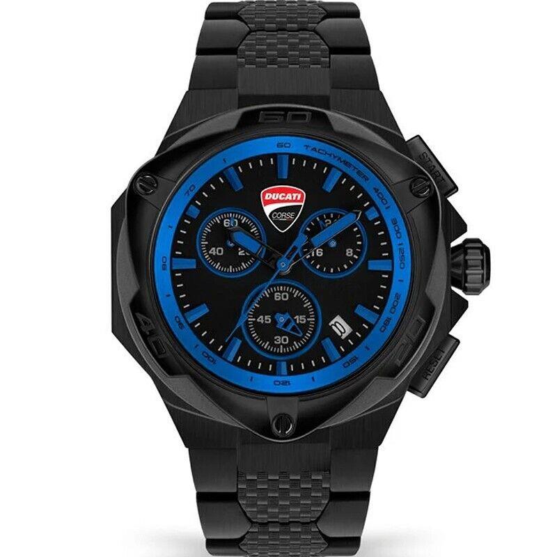 Ducati Corse Motore 49MM Chrono Blue-black Men`s Watch DTWGI2019007