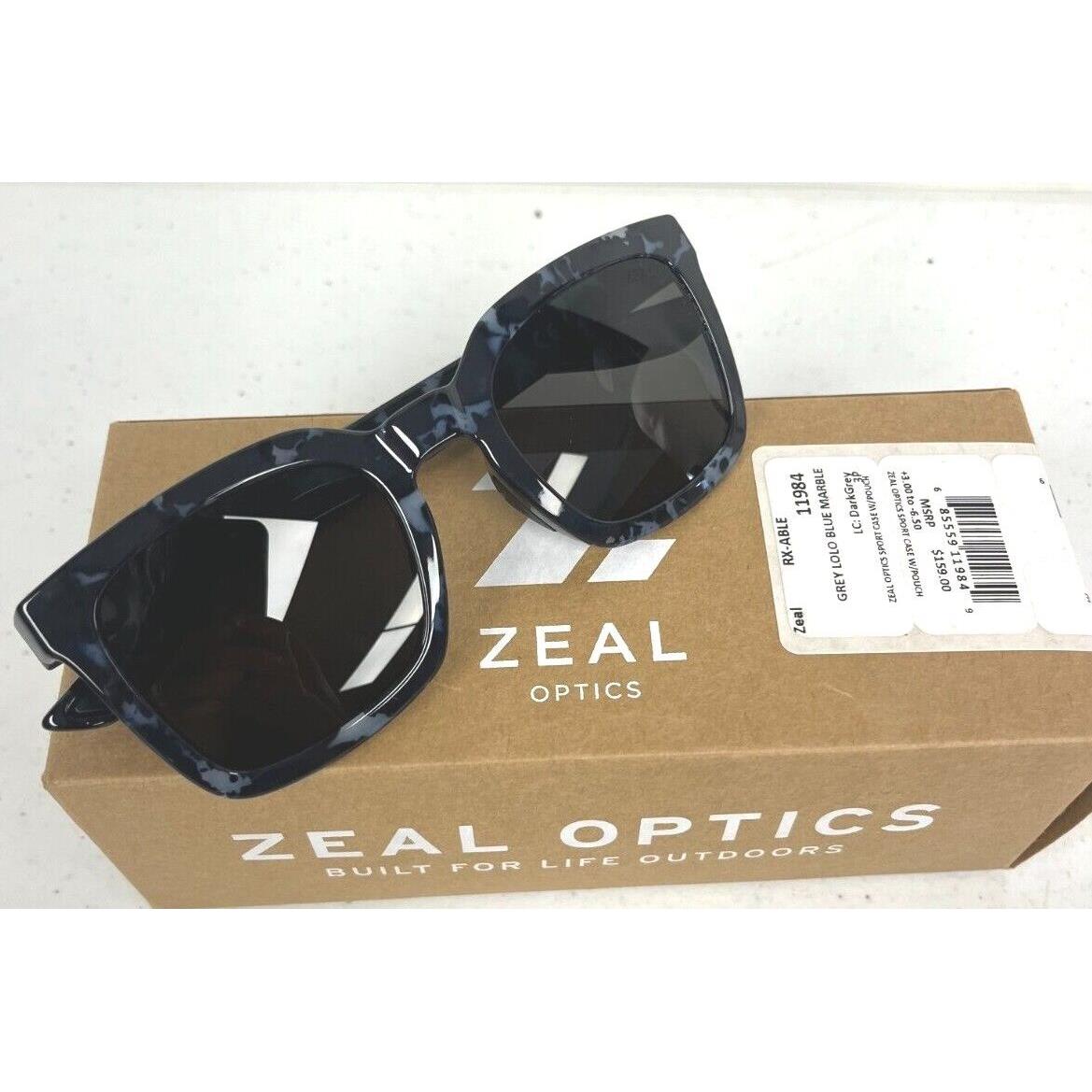 Zeal Optics Sunglasses One Size Adult Ellume Polarized Color Choice Grey Lolo Blue Marble - Lens: Dark Grey