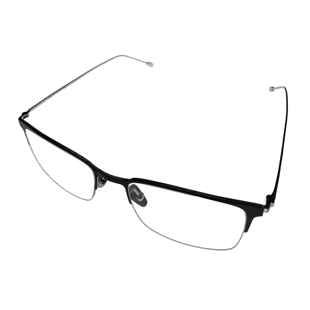 John Varvatos Mens Ophthalmic Eyeglass Rectangle Black Silver Metal V172. 55mm