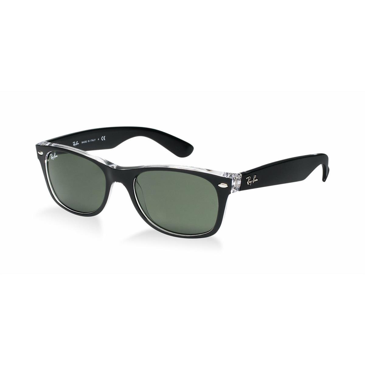 Ray-ban Wayfarer Color Green Lens Black Frame Sunglasses RB2132 6052 55 - Frame: Black, Lens: Green