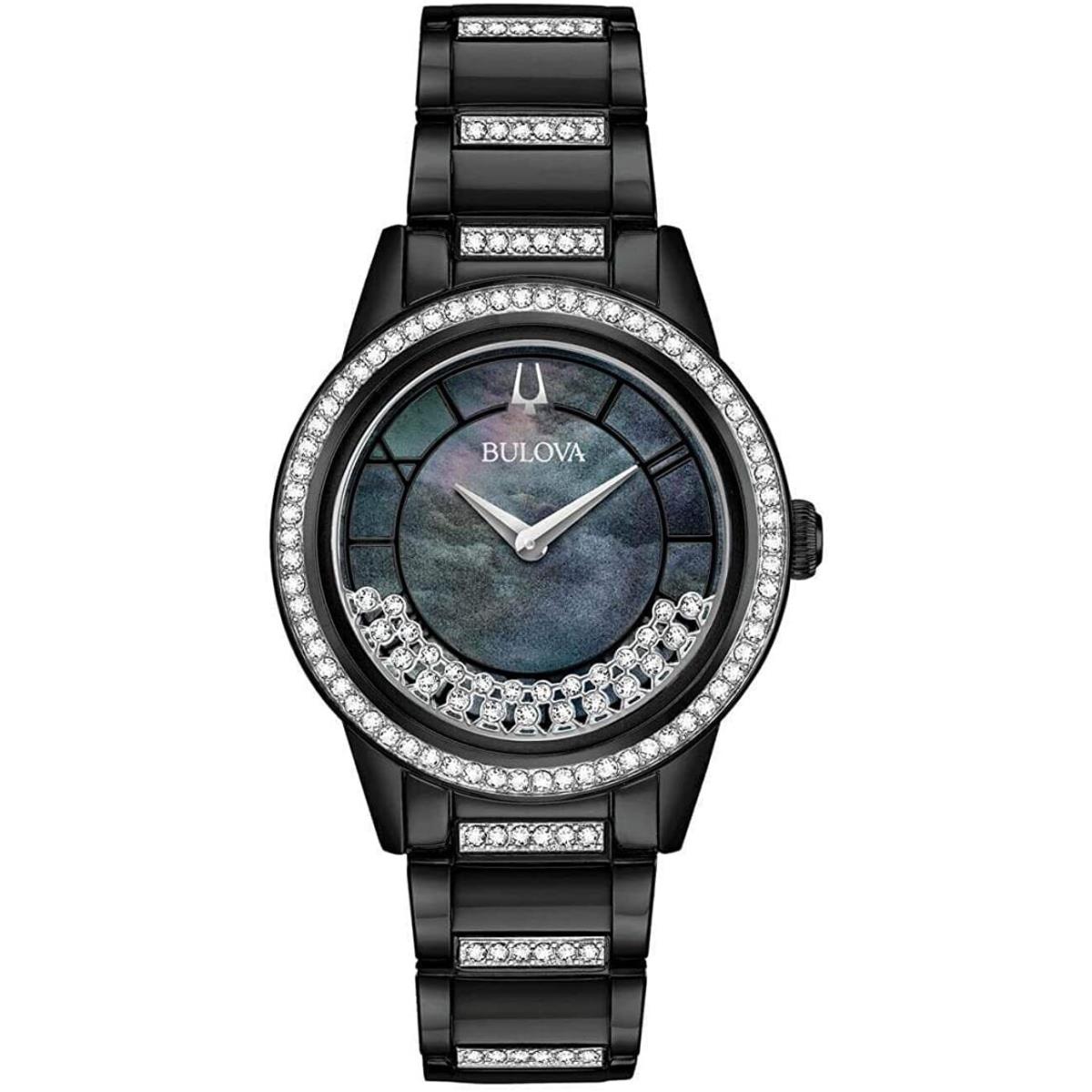 Bulova Turnstyle Black Ion Crystal Ladies Watch 98L252