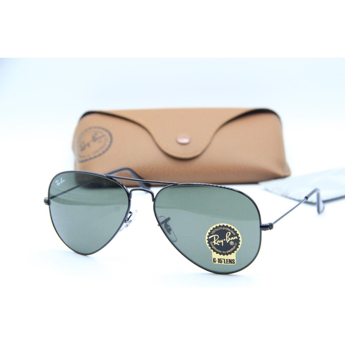 Ray-ban RB 3025 L2823 Aviator Black Sunglasses W/case 58-14