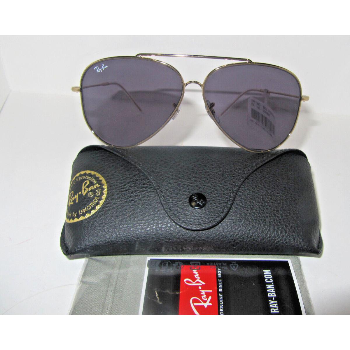 Ray-ban Sunglasses RBR8010S Aviator Reverse 001/69 Gold Violet Men Women NWT$203