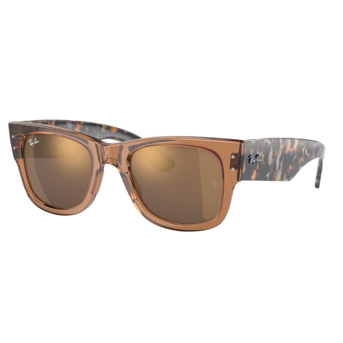 Ray-ban Mega Wayfarer Havana Brown Frame Sunglasses RB0840S 663693 51 - Frame: Brown, Lens: Gold