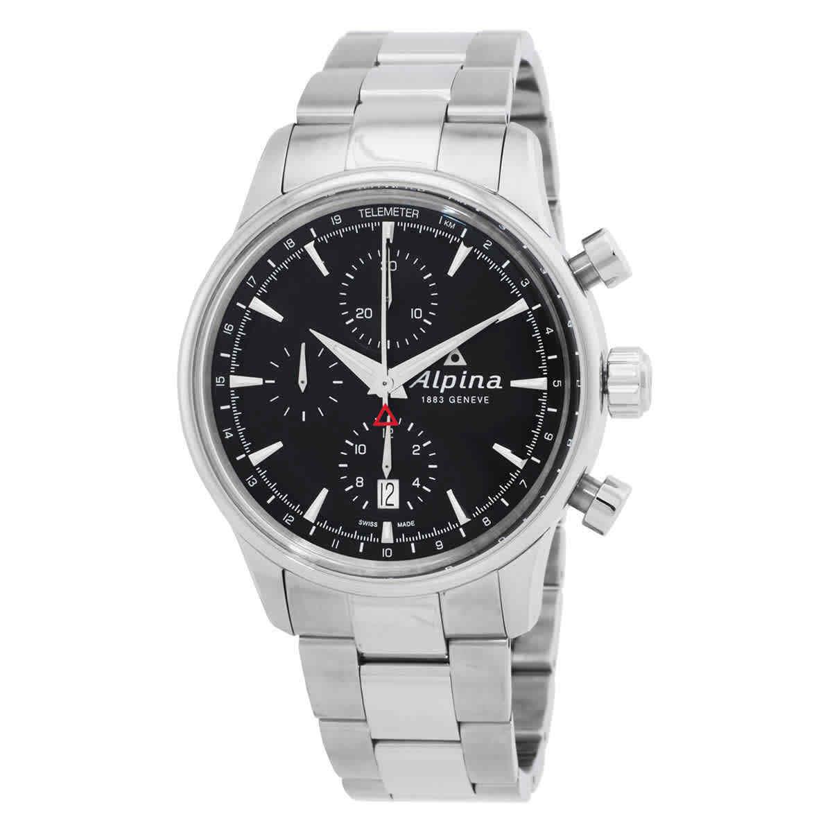 Alpina Alpiner Chronograph Automatic Black Dial Steel Men`s Watch AL-750B4E6B