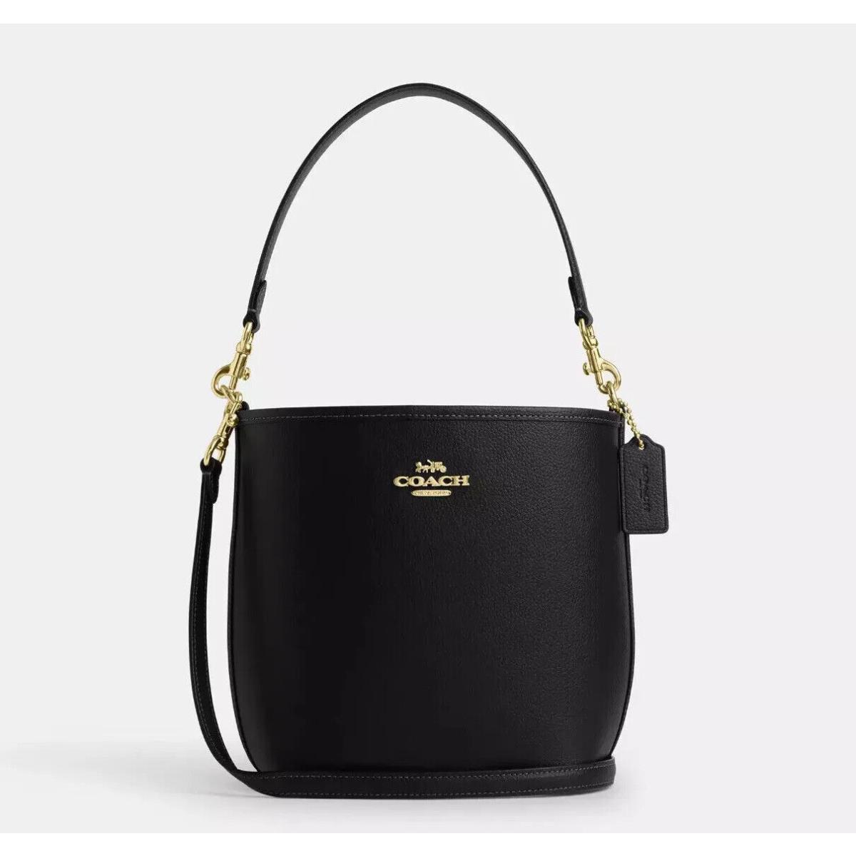 Coach City Bucket Bag In Signature Canvas/in Double Face Leather CT801 Gold/Black