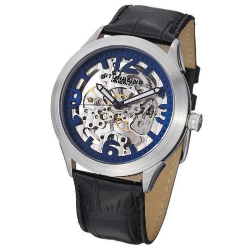 Stuhrling 765 02 Aristocrat Commerce Mechanical Skeleton Leather Mens Watch