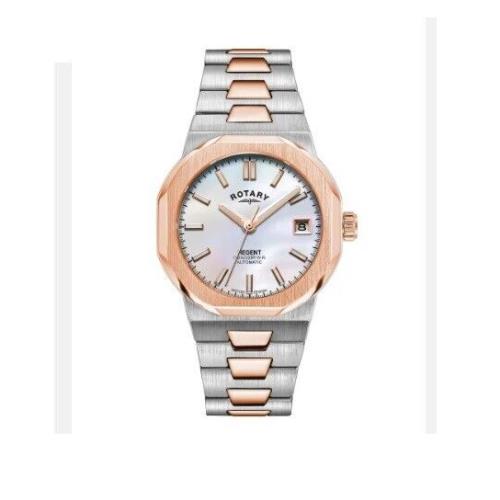 Rotary Regent Mop Dial Rose Gold Automatic Movement Ladies Watch W48