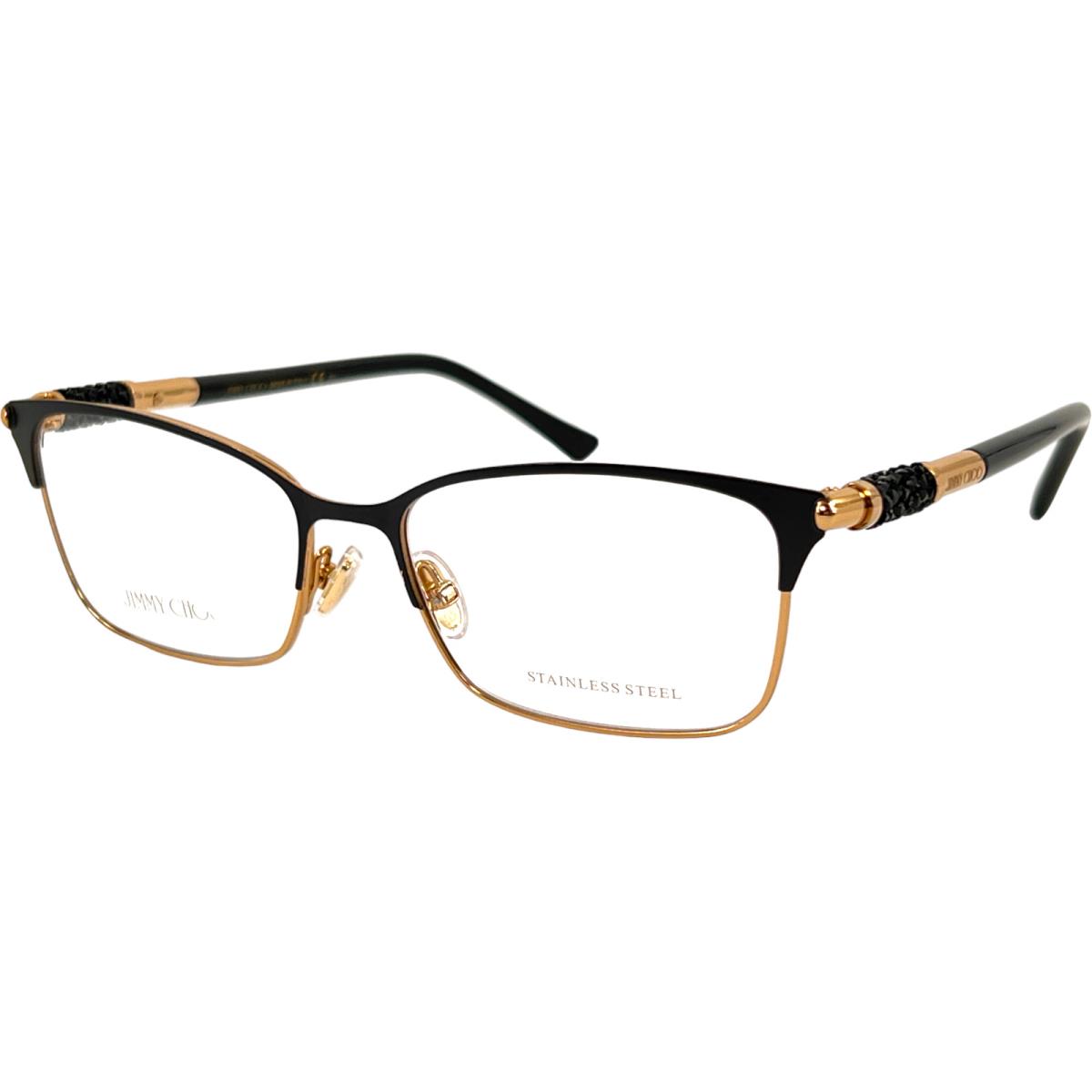 Jimmy Choo JC295 Womens Metal Eyeglass Frame 02M2 Black Gold 53-16 Italy w Case