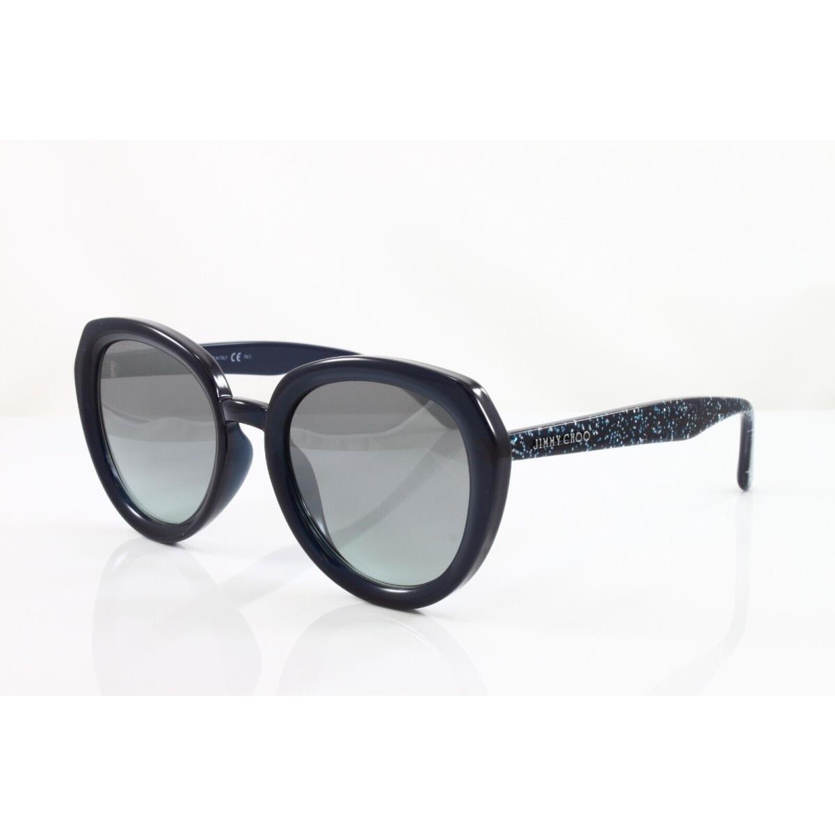 Jimmy Choo Sunglasses Women`s Round Mace/s Joj Matte Blue Glitter 53mm