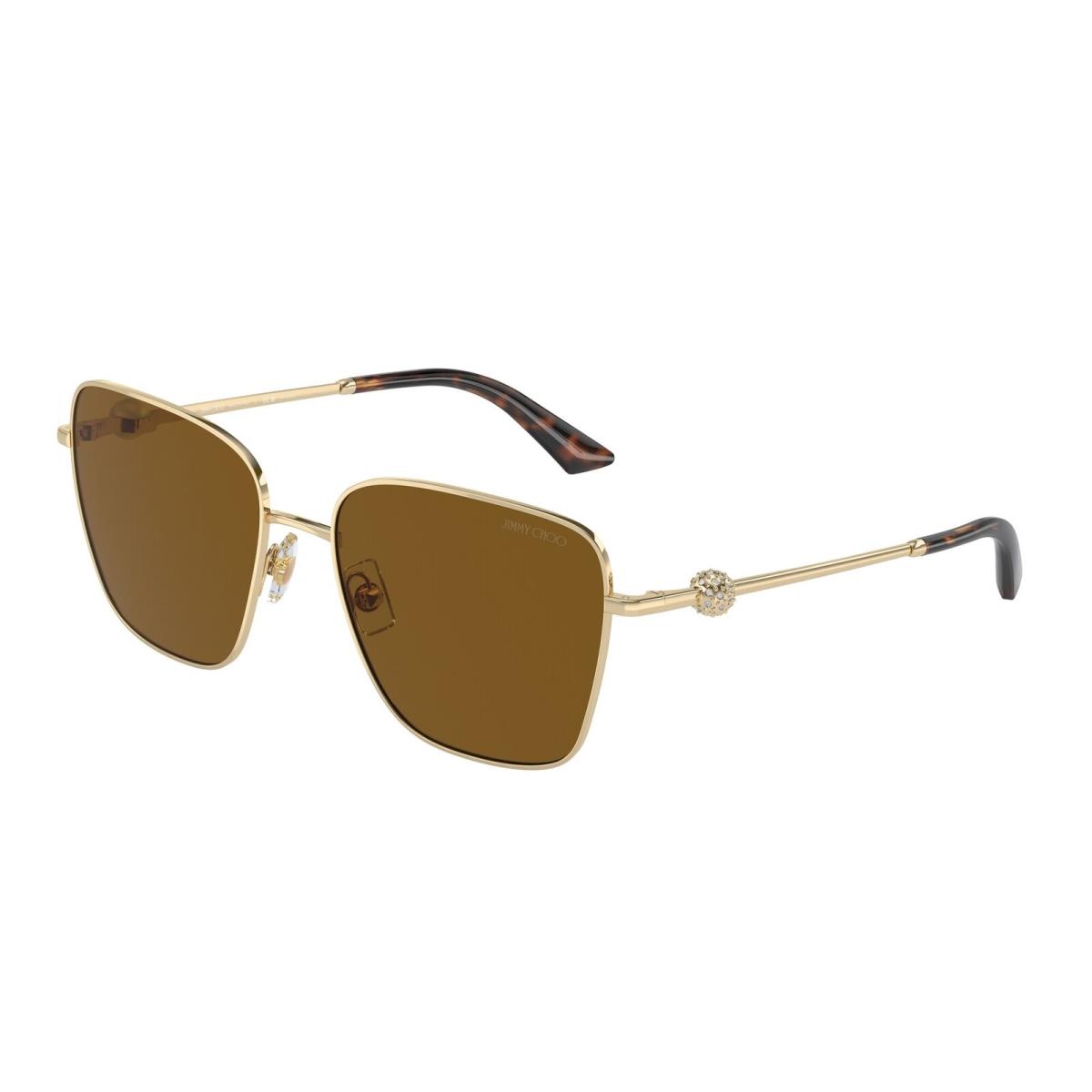 Jimmy Choo JC4005HB 300683 Pale Gold Brown Polarized 56 mm Women`s Sunglasses