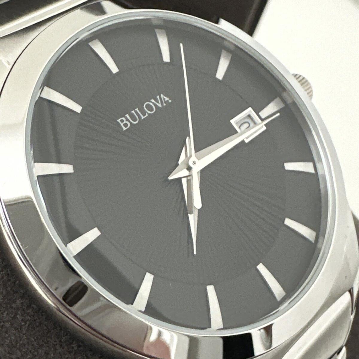 Bulova Classic Black Dial Stainless Steel Men`s Watch 96B149