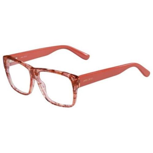 Jimmy Choo 116 W13 Coral Marble Cat Plastic Eyeglasses Acetate Frame 56-14-140