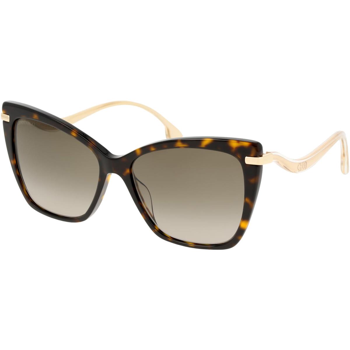 Jimmy Choo Selby Women`s Havana Cat Eye Sunglasses - 0086 HA - Italy