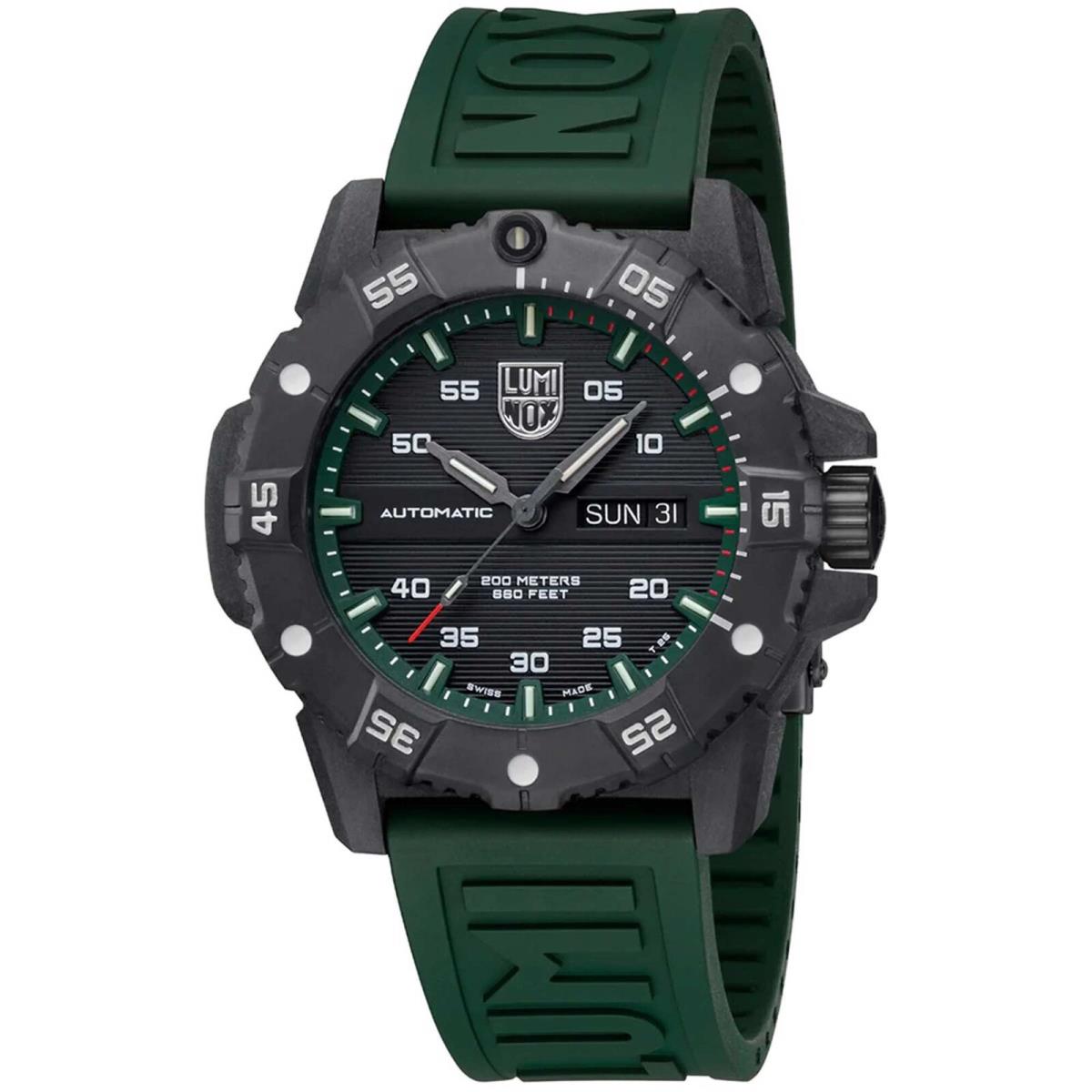 Luminox Men`s Watch Master Carbon Seal Automatic Black Dial Green Strap XS.3877