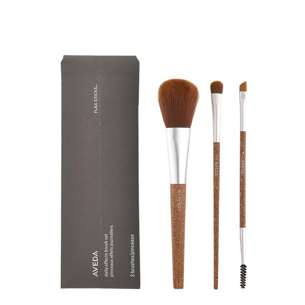 Aveda Set Daily Effects Flax Sticks ~ #2 #7 #9 Makeup Brush Set Daily Effects Flax Sticks 2 7 9