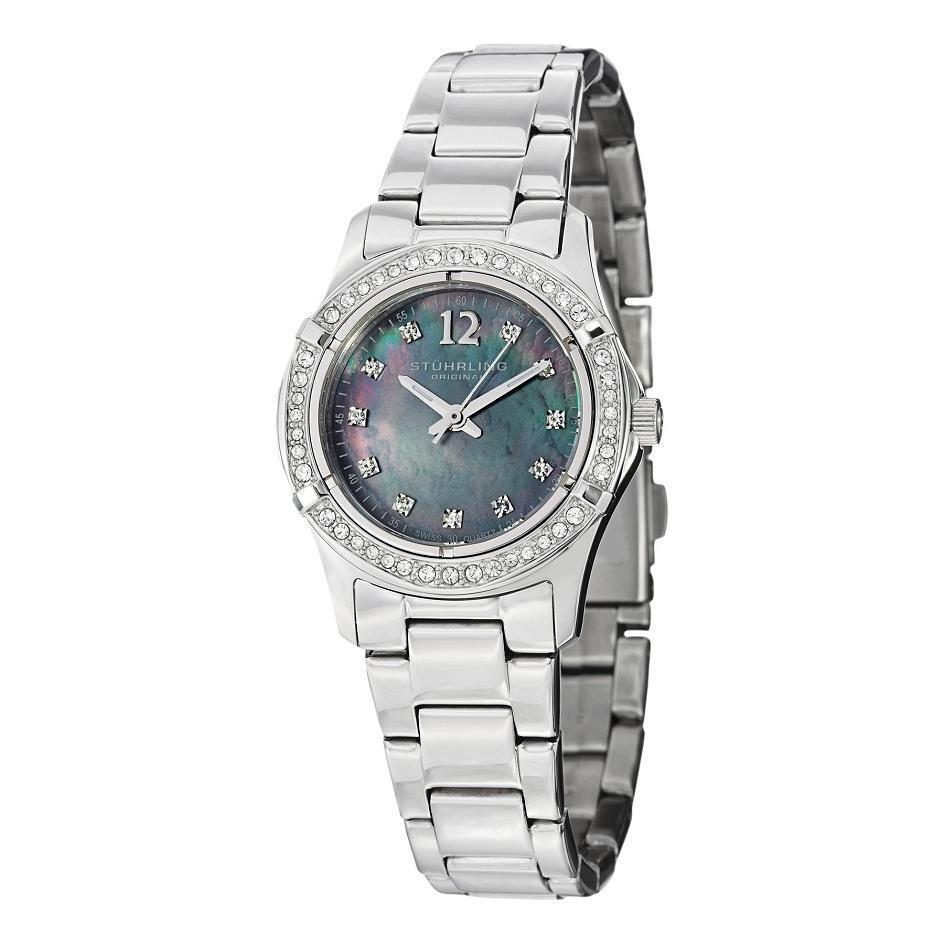 Stuhrling 703B.02 Glimmer Quartz Bracelet Womens Watch with Swarovski Elements