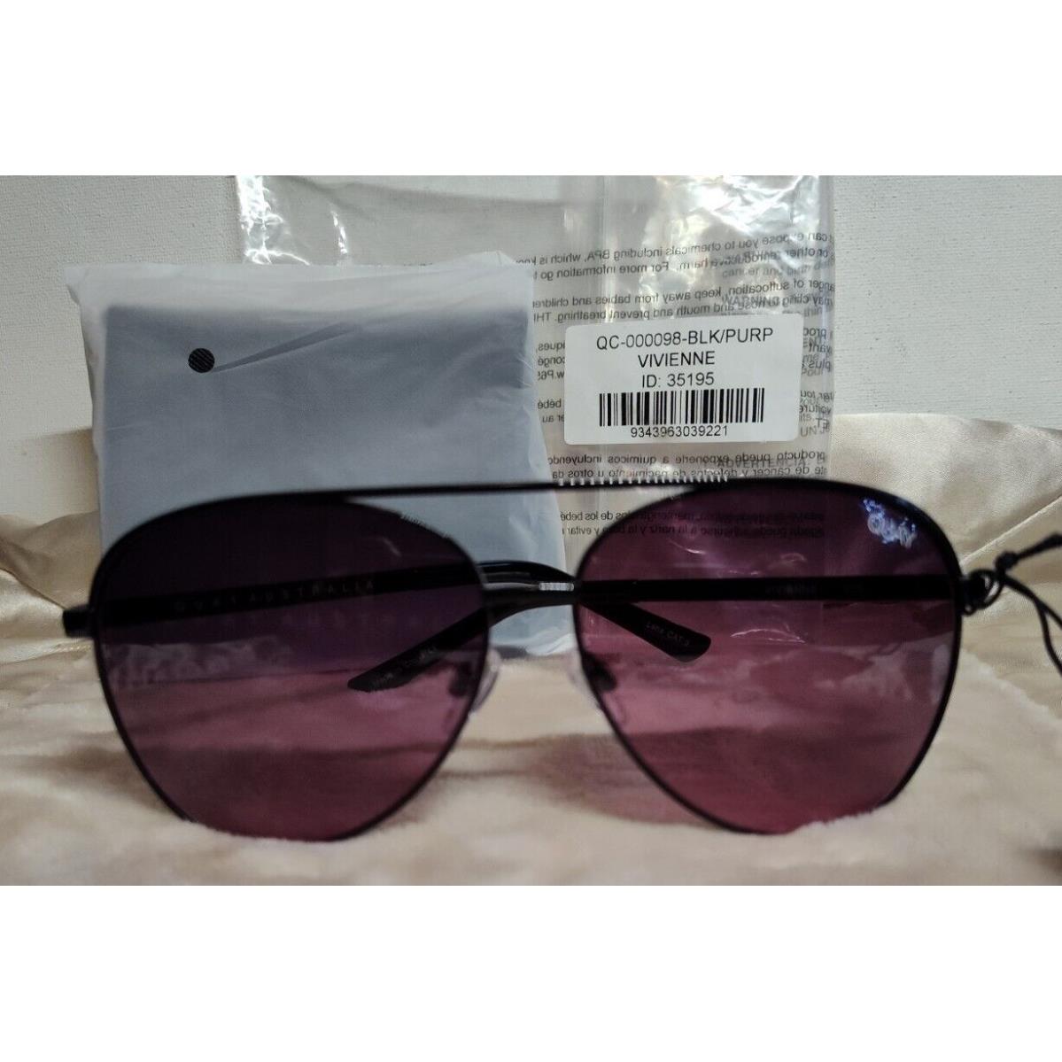 Quay Vivienne Aviator Sunglasses Black Framepurple Lenses Popular