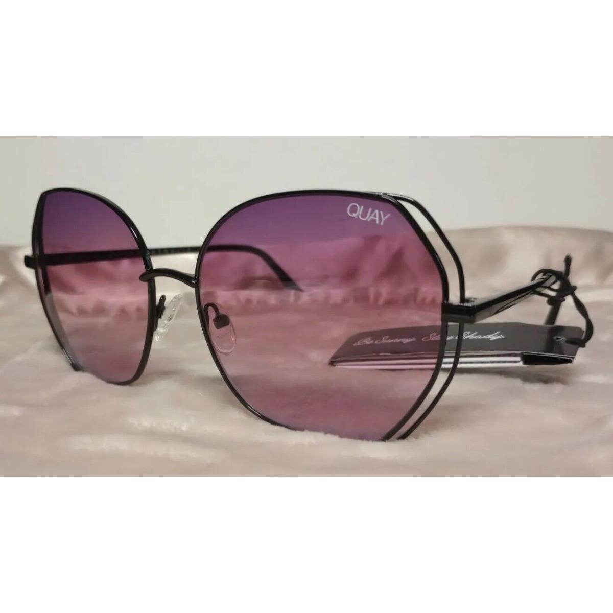 Quay Australia Big Love Sunglasses Black Metal Frame/purple Fade Lens