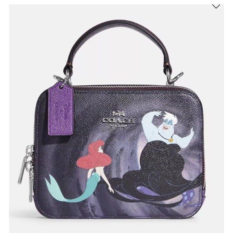 Disney X Coach Box Crossbody with Maleficent Motif Leather CC376